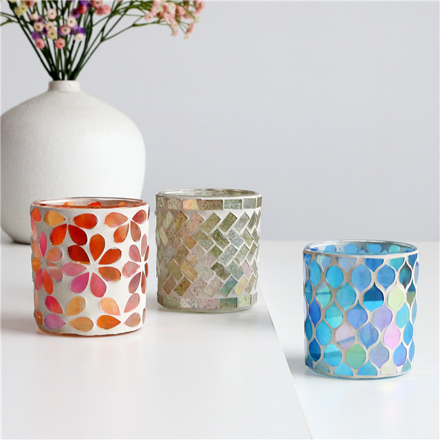 Mosaik-Glaskerzenhalter für dekoratives