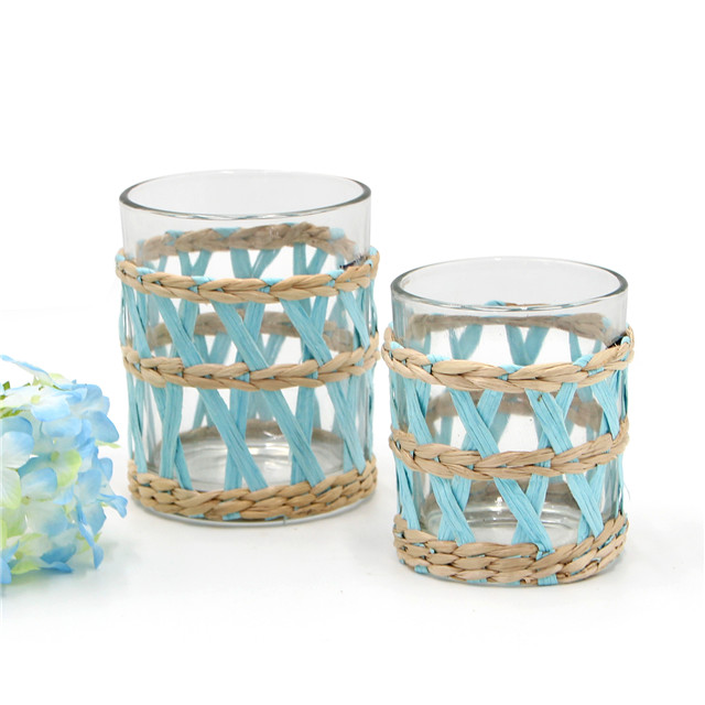 Antiker Kerzenhalter aus transparentem Glas